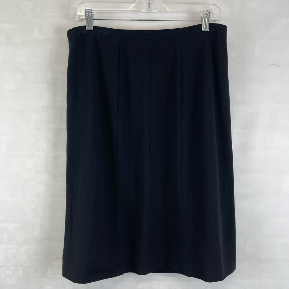 Chanel Black Wool Silk Lined Skirt 00C P15045V02954 Size 46 Made in France VTG